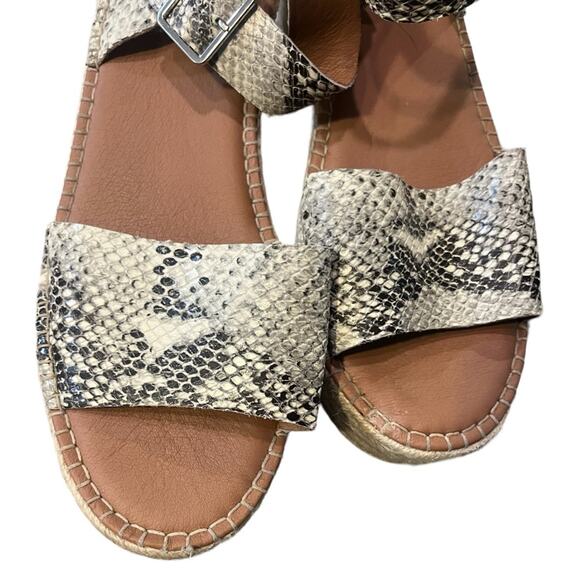 Steve Madden Cabo Leather Snakeskin Platform Wedge Espadrille Strappy Sandal 10 - Picture 3 of 8